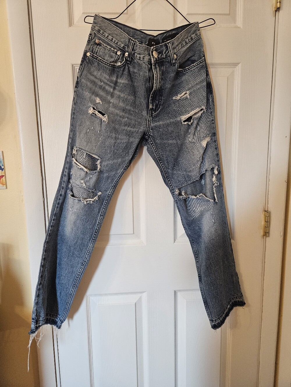 PacSun Men's Ripped Light Blue Skinny Jeans